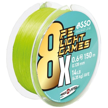 Asso Tresse 8xpe Light Games 150m Fluo Green